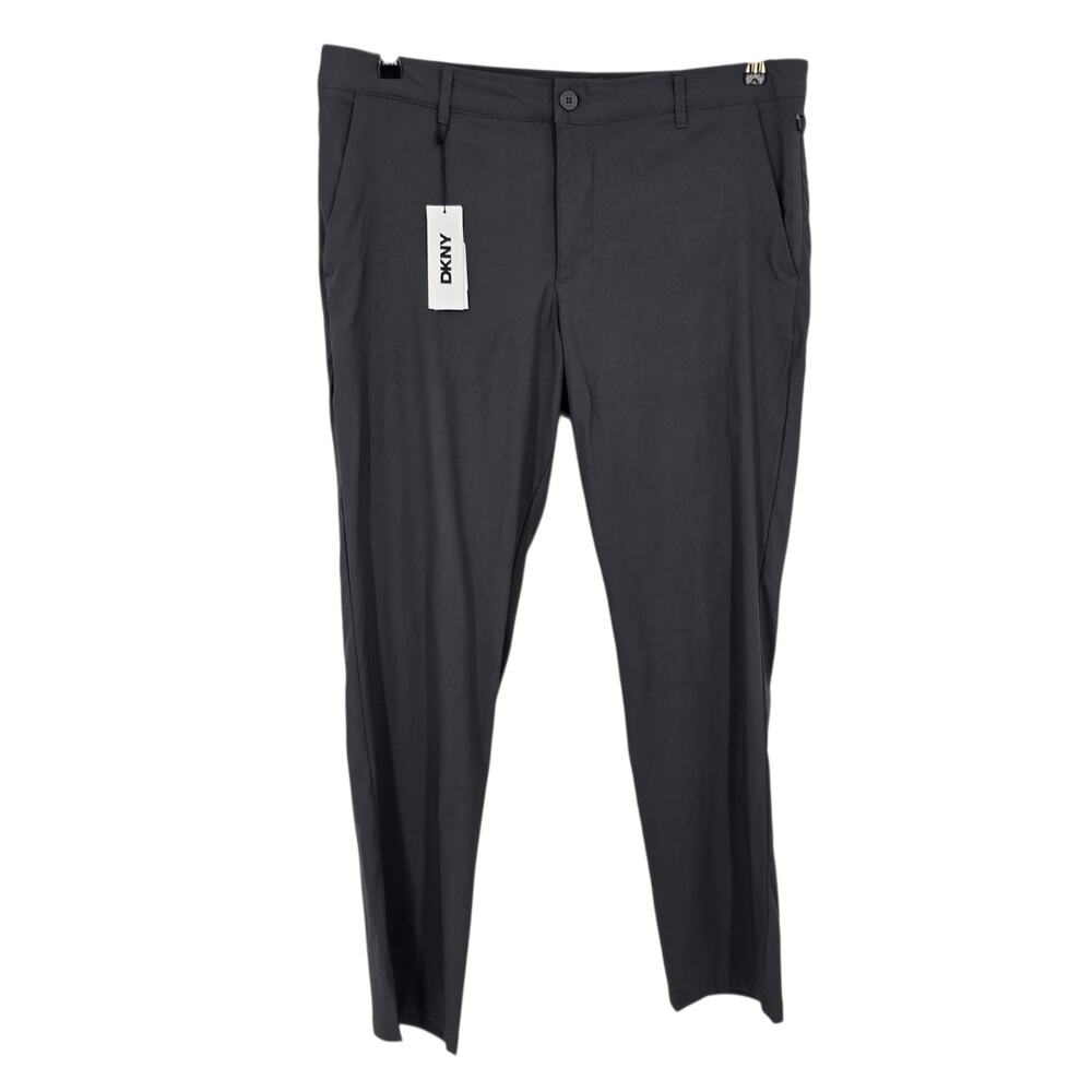 NWT DKNY Charcoal Gray Essential Tech Slim Fit Stretch Chino Pants Size L 36/30